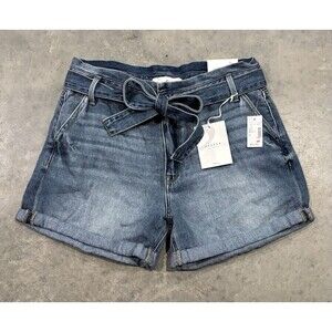 NWT KanCan Paperbag Lancing High Rise Belted Jean Shorts Size 29 Mom